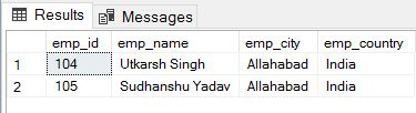 SQL Logical Operators Example