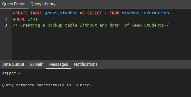 Backup Query 3