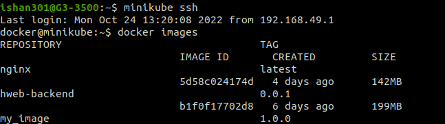 minikube ssh