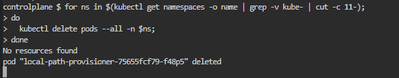 Deleting Pods Across Non-System Namespaces