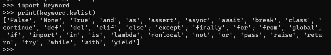 Python Keywords